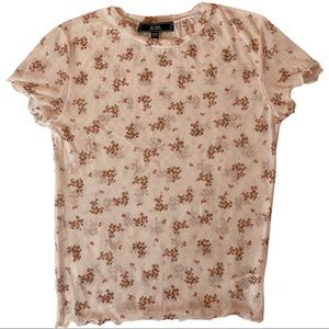 Shear White Shirt with floral design